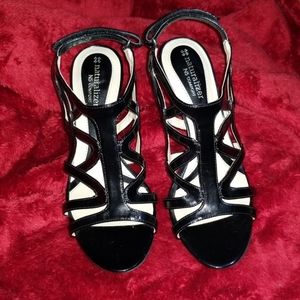 Black Strappy Caged Heels